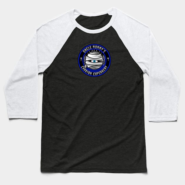 UNCLE MUMMY - CARRION CUPCAKERY Baseball T-Shirt by GardenOfNightmares